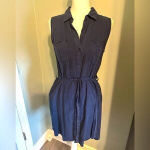 NEW Navy Blue Shirt Dress with Pockets